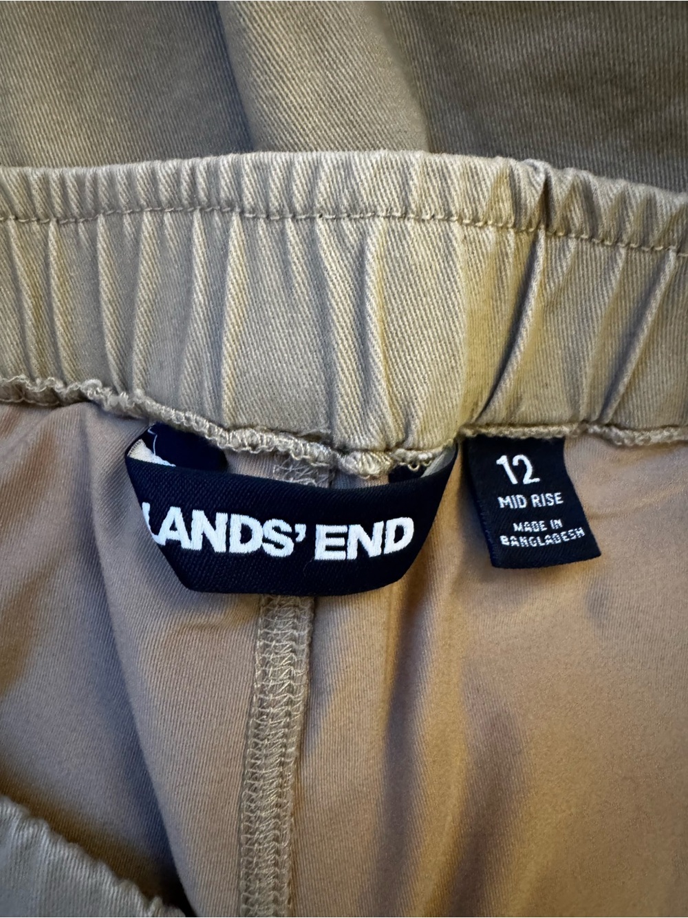 Lands' End Tan Elastic Waist Mid-Rise Skort - Picture 3 of 3